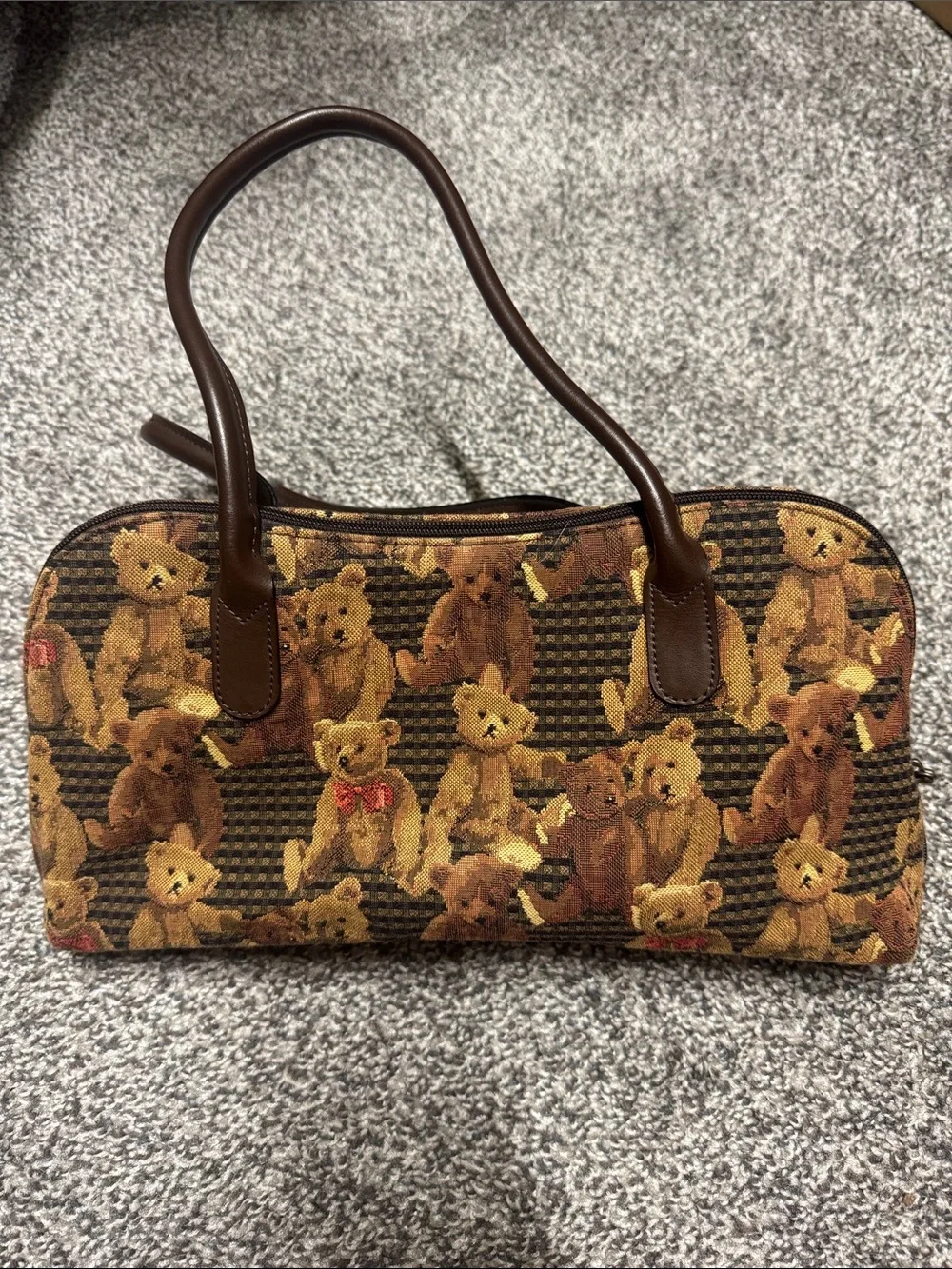 Royal Tapisserie Brown Teddy Bear Tapestry Tote